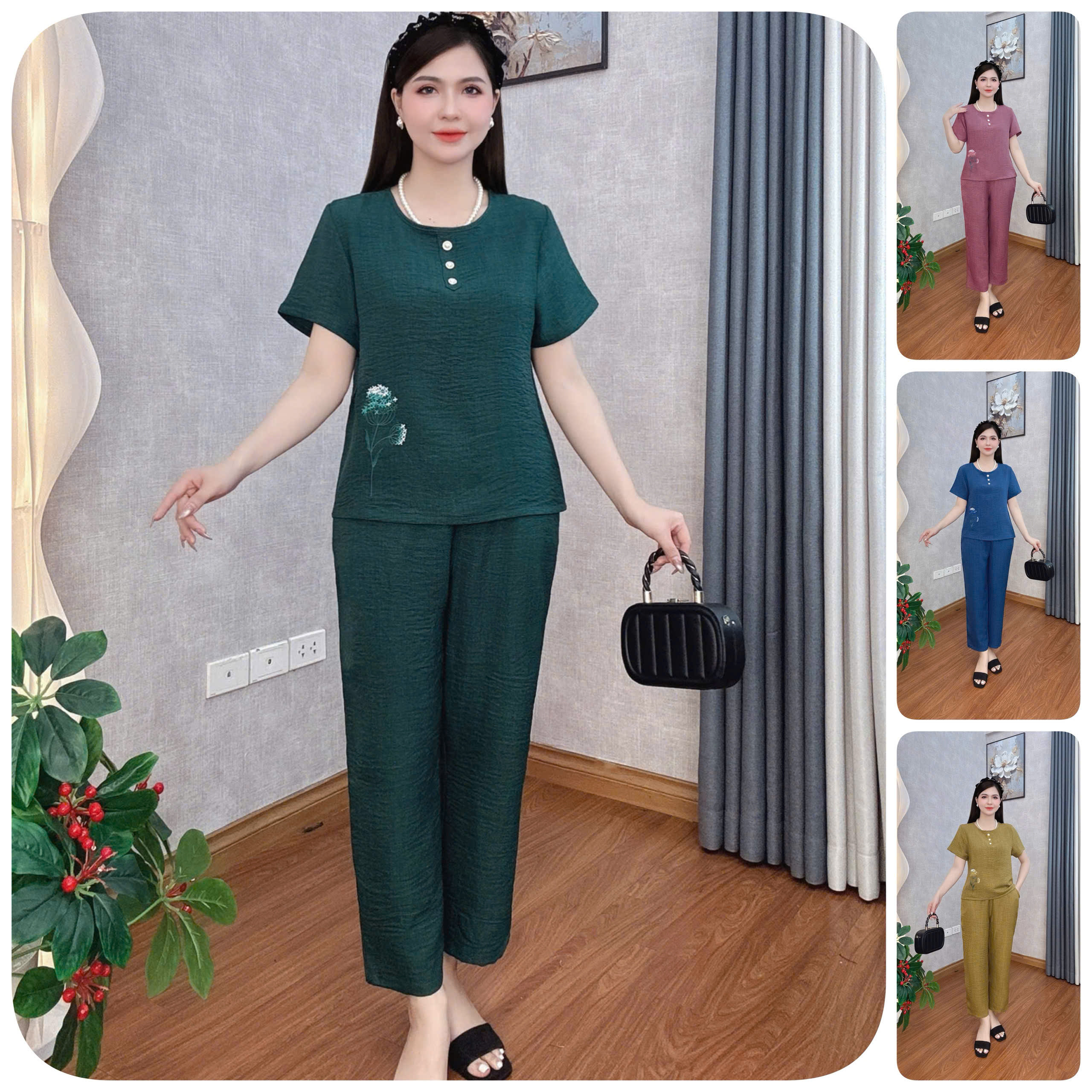 Đồ bộ trung niên đũi mặc nhà cho mẹ cho bà mùa hè