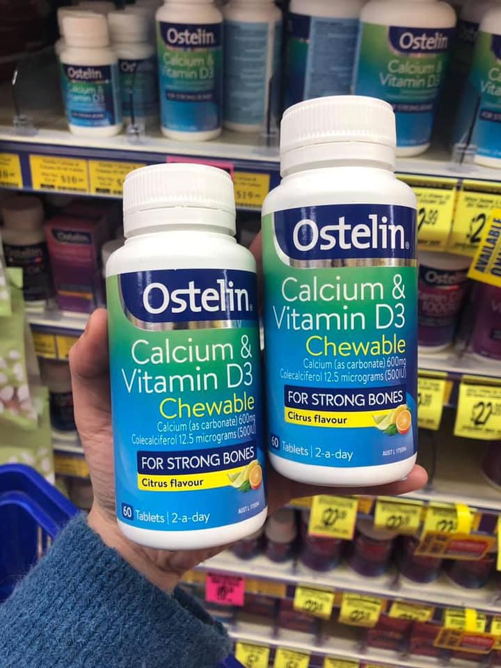 Ostelin Vitamin D & Calcium Chewable 60 - Vitamin D & Canxi viên nhai như kẹo 60 viên