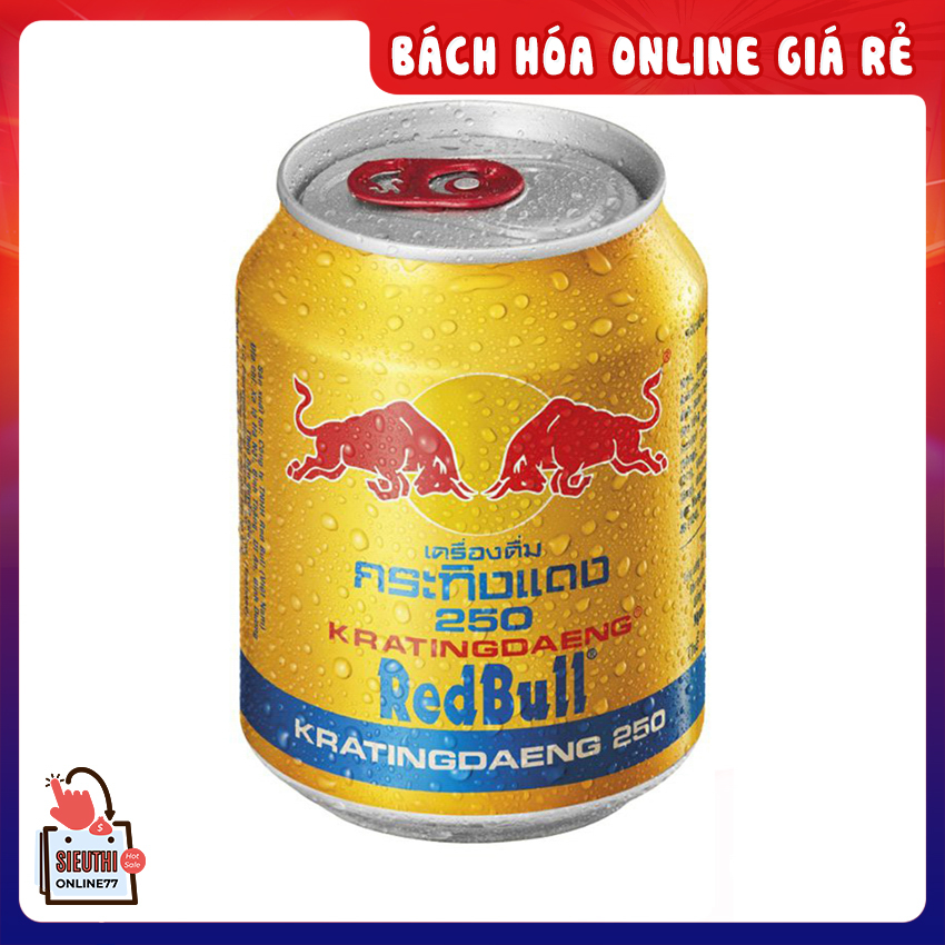 Nước tăng lực bò húc Redbull Thái Lan 250ml, có bán lẻ từ 1 lon