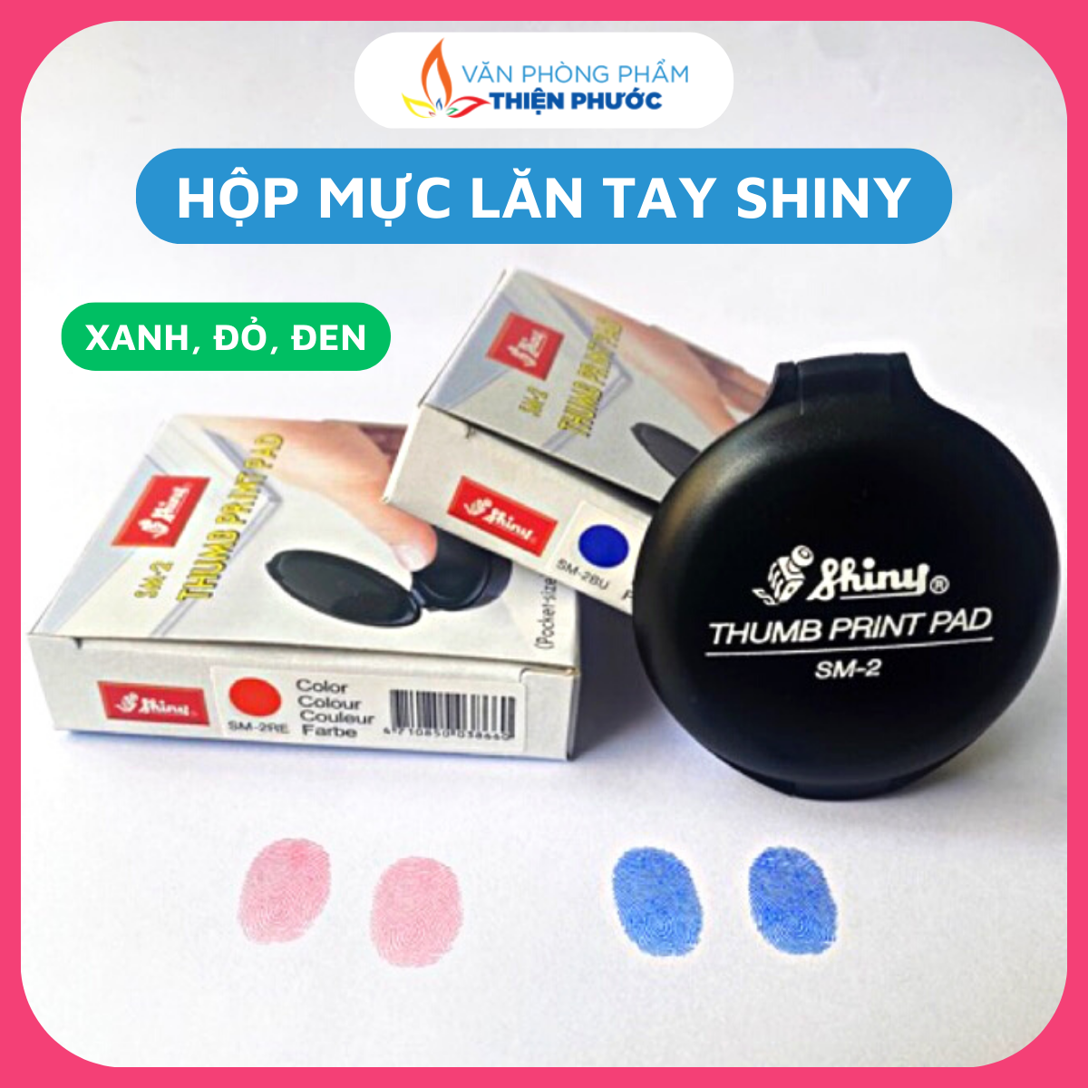 Mực lăn tay shiny thumb print pad sm-2/sm-2a - hộp mực lăn chỉ tay thiện phước