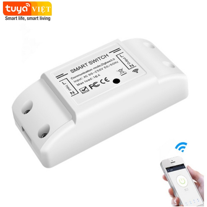 Công Tắc Wifi Điều Khiển Từ Xa Tuya Smarthome, bật tắt đèn qua điện thoại