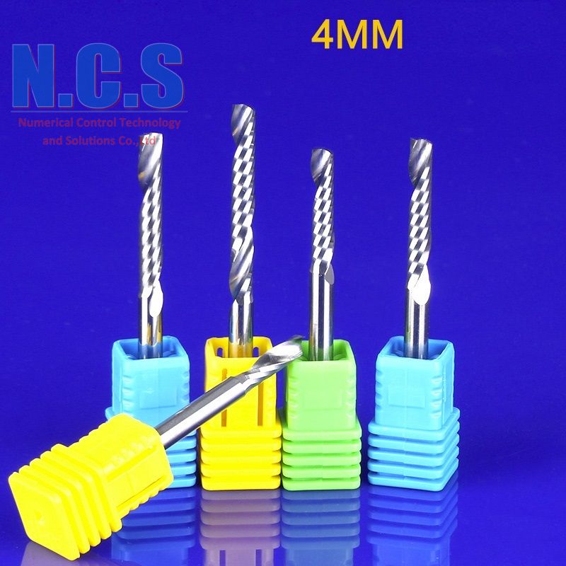 Huhao - Mũi dao cắt gỗ CNC MDF cán 4.0mm, xoắn 1 lưỡi