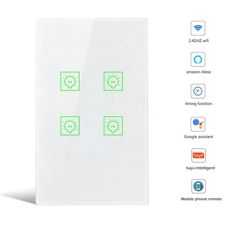 Công tắc cảm ứng WIFI 1,2,3,4 nút Smart Life