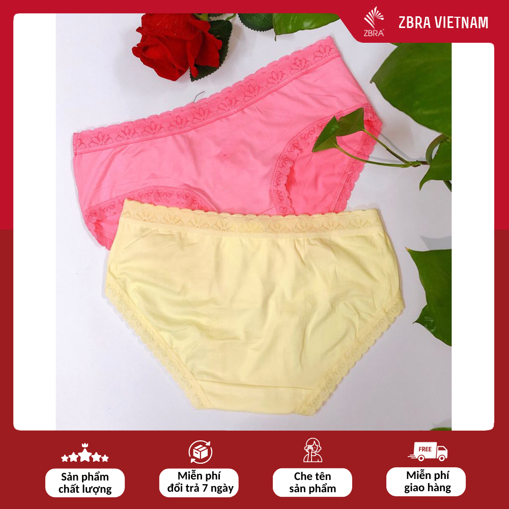 Quần lót nữ cotton trơn phối viền ren co giãn 4 chiều kháng khuẩn - ZQ819