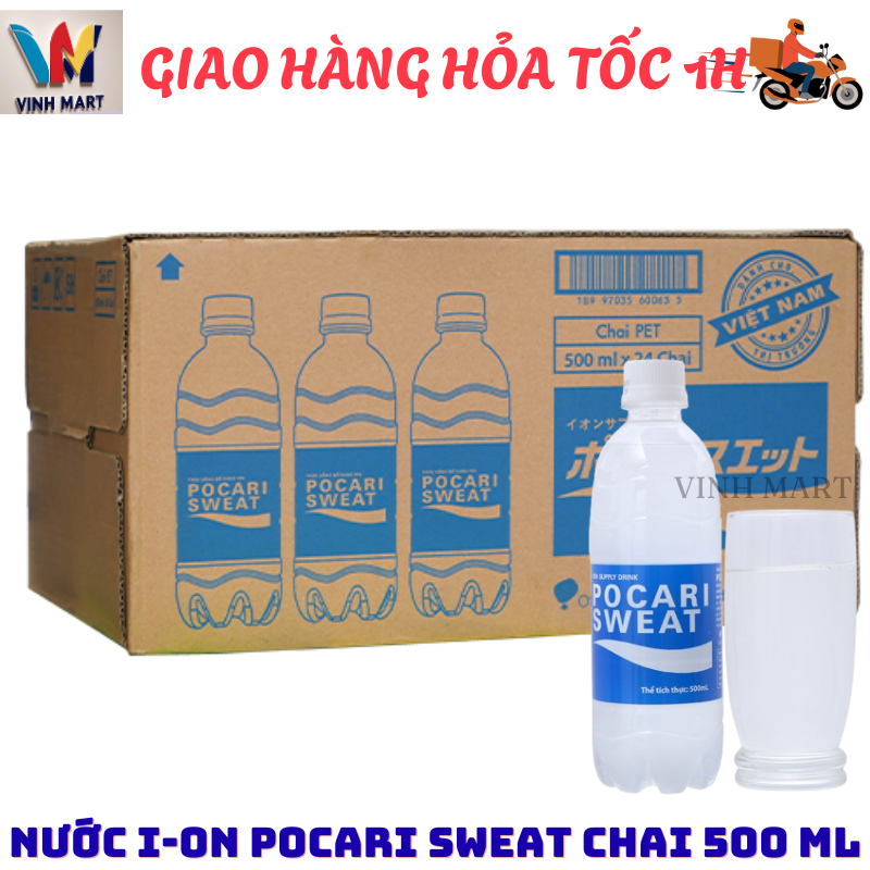 [ CHỈ GIAO ĐƠN HỎA TỐC HCM ] Nước Khoáng I-on Pocari Sweat 1 Thùng 24 Chai 500 Ml