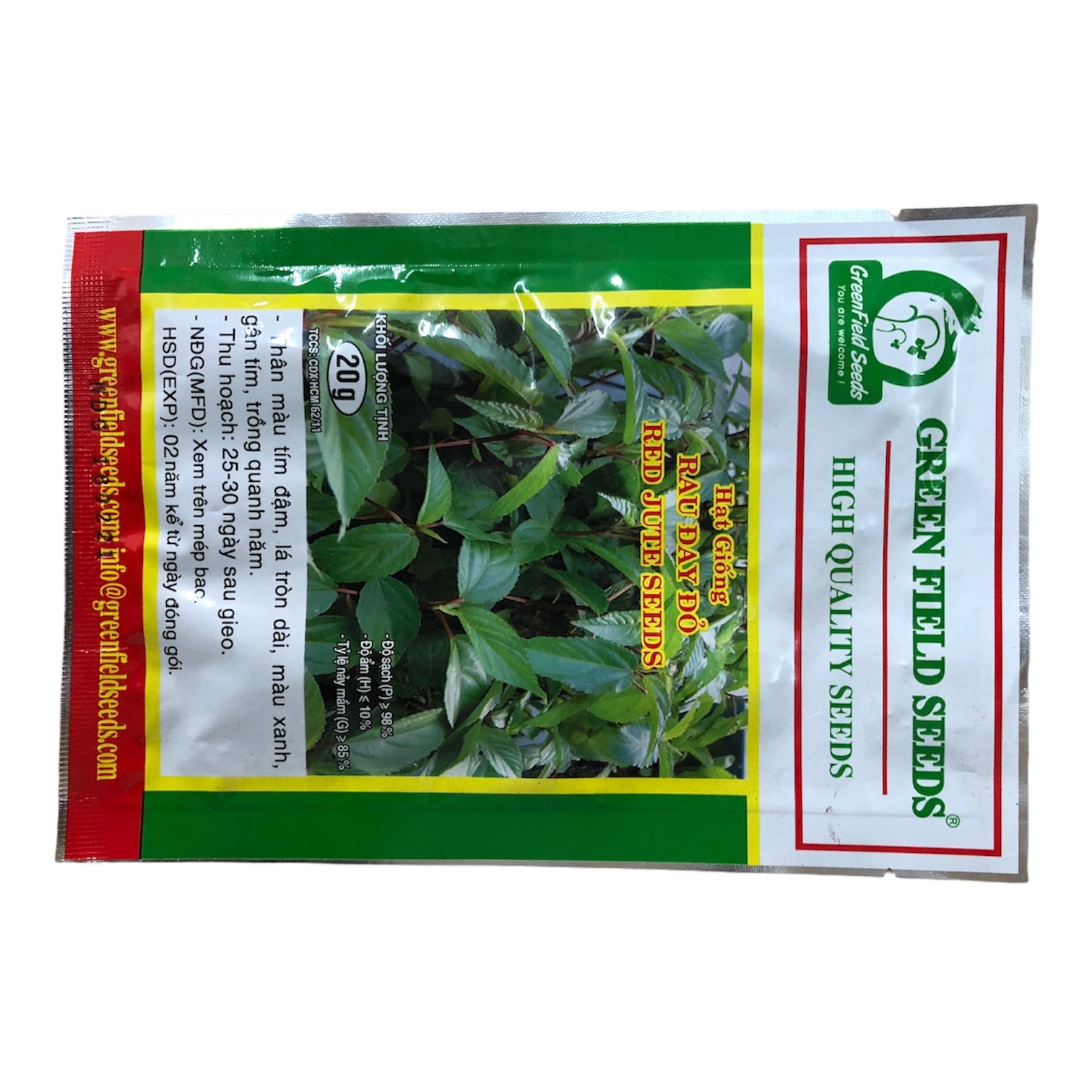 Hạt giống Rau đay đỏ Cánh Đồng Xanh, sinh trưởng mạnh, trồng quanh năm, loại 20g