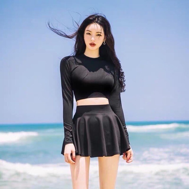 Đồ bơi nữ/ áo croptop tay dài/ áo bơi nữ lẻ nhiều mẫu freesize từ 40-60kg