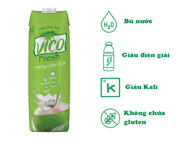 1 Hộp Nước Dừa Vico Fresh Vị Dứa 1L - ACP