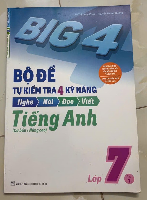 [Tồn Kho- giảm 50%] Bộ đề kiểm tra 4 kỳ năng Nghiệp Nói Đọc Viết Tiếng Anh Lớp 7 (Cơ bản & Nâng cao) BIG 4 - CAM KẾT SÁCH THẬT