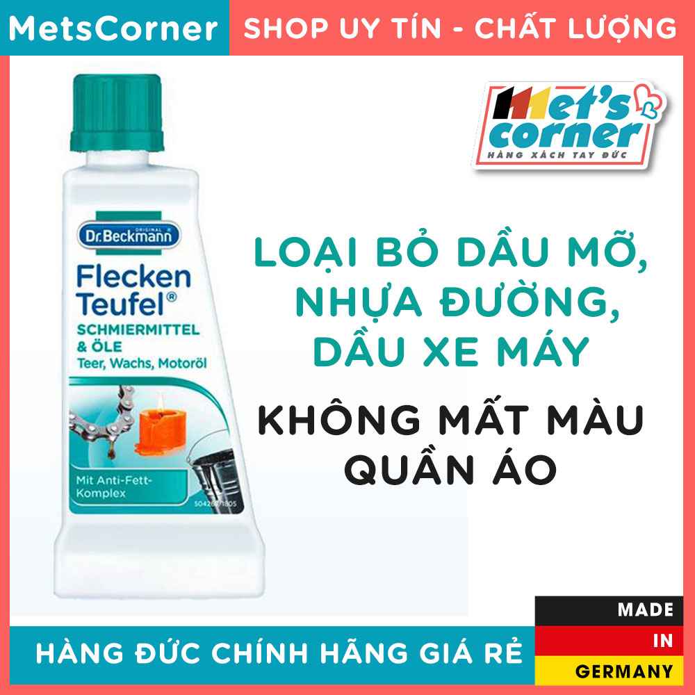 [HCM]Tẩy vết bẩn dầu mỡ nhựa đường dầu xe máy và chất thải - Dr.Beckmann - Chai 50ml