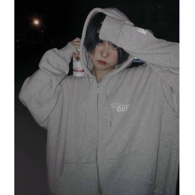 Áo nỉ hoodie trắng nữ