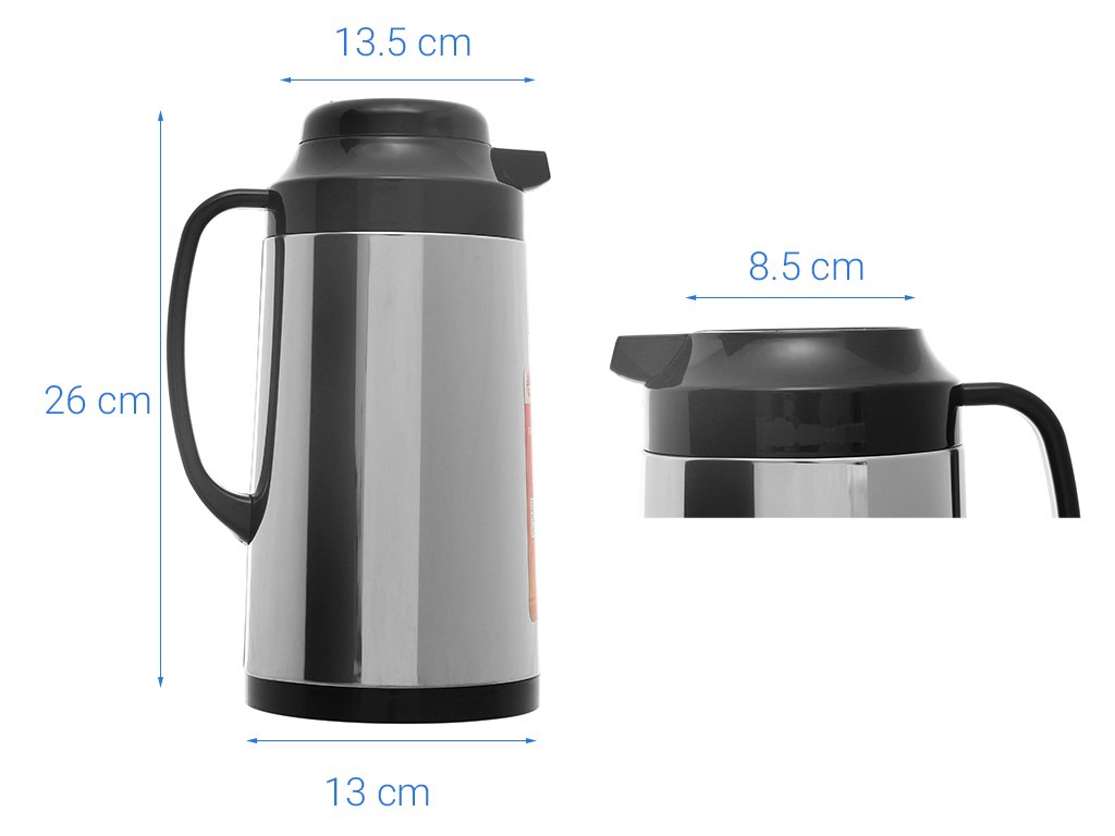 Phích pha trà có lõi lọc / bình trà giữ nhiệt Rạng Đông inox[Chính hãng]