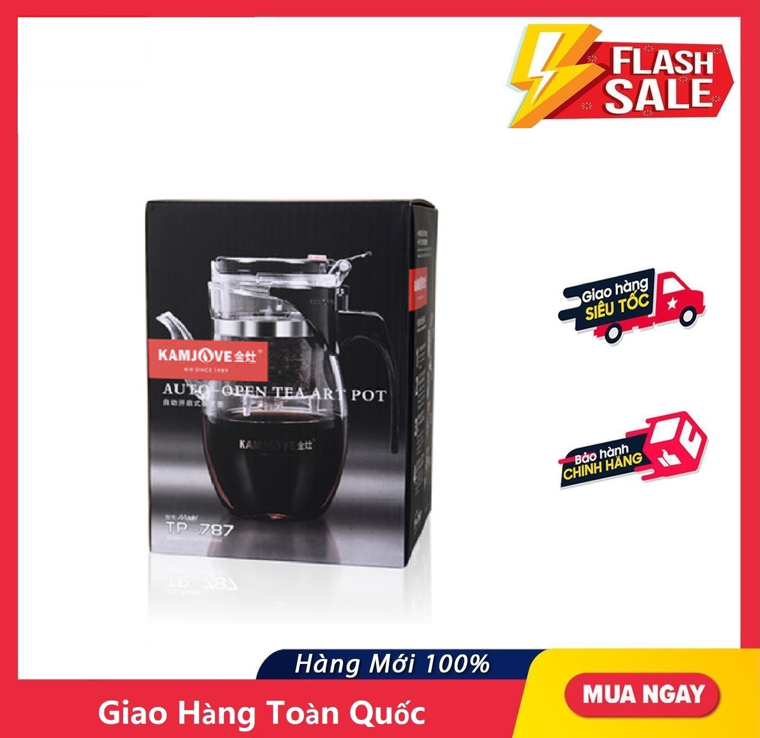 Bình Pha Trà và Cà Phê Kamjove TP-787 - Chất liệu: Thủy tinh cao cấp chống sốc nhiệt, inox 304 kháng khuẩn nhựa tiêu chuẩn