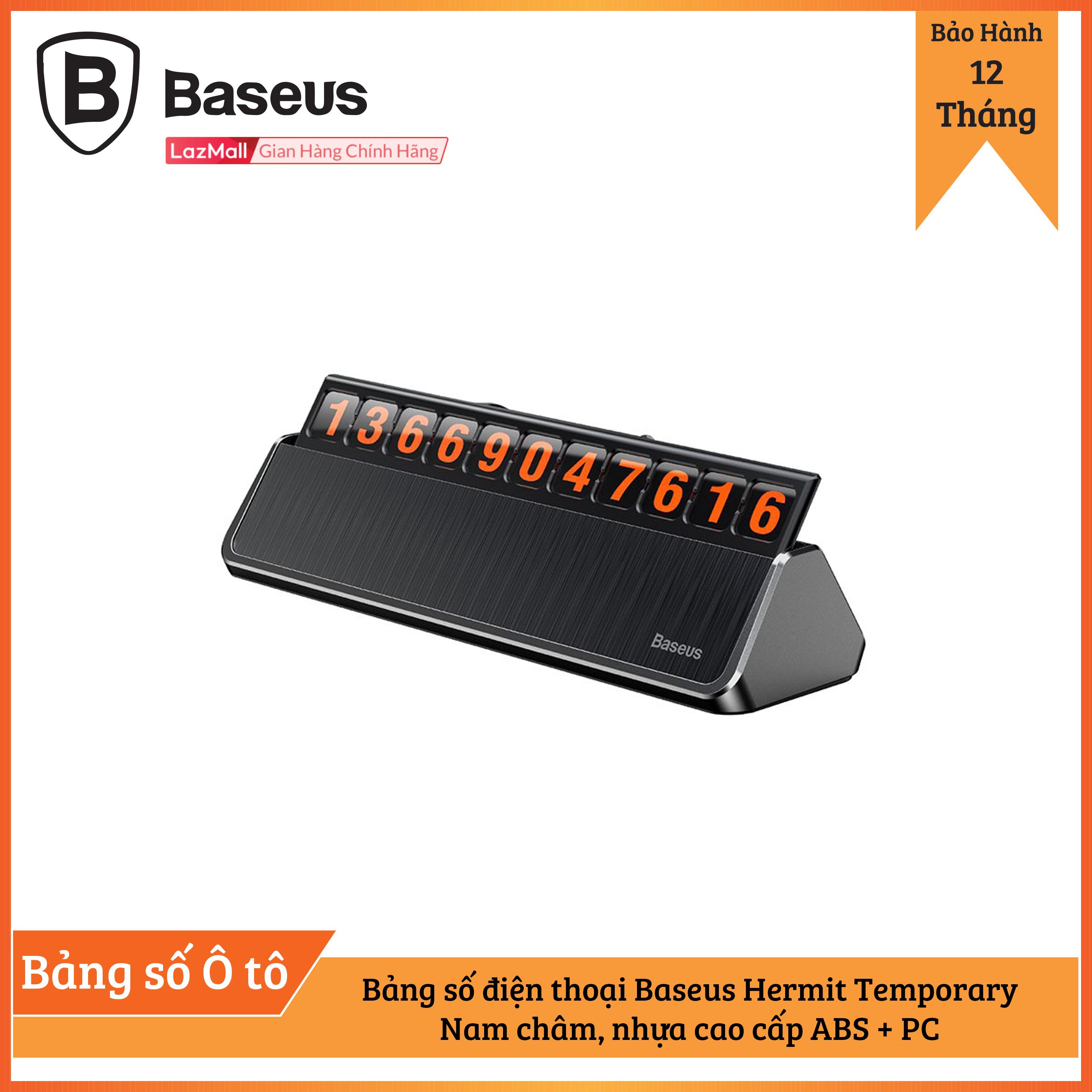 Bảng số điện thoại Baseus Hermit Temporary dùng cho xe hơi ( Nam châm nhựa cao cấp ABS + PC )