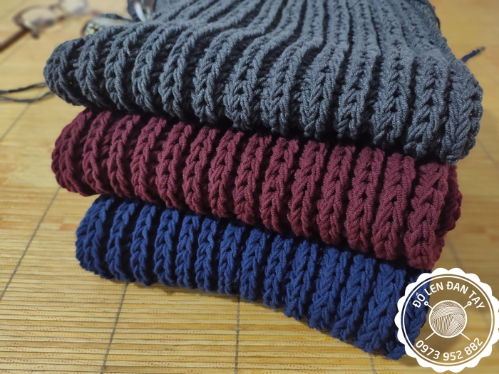 Khăn len đan tay cốt ăng lê mềm mại, ấm áp