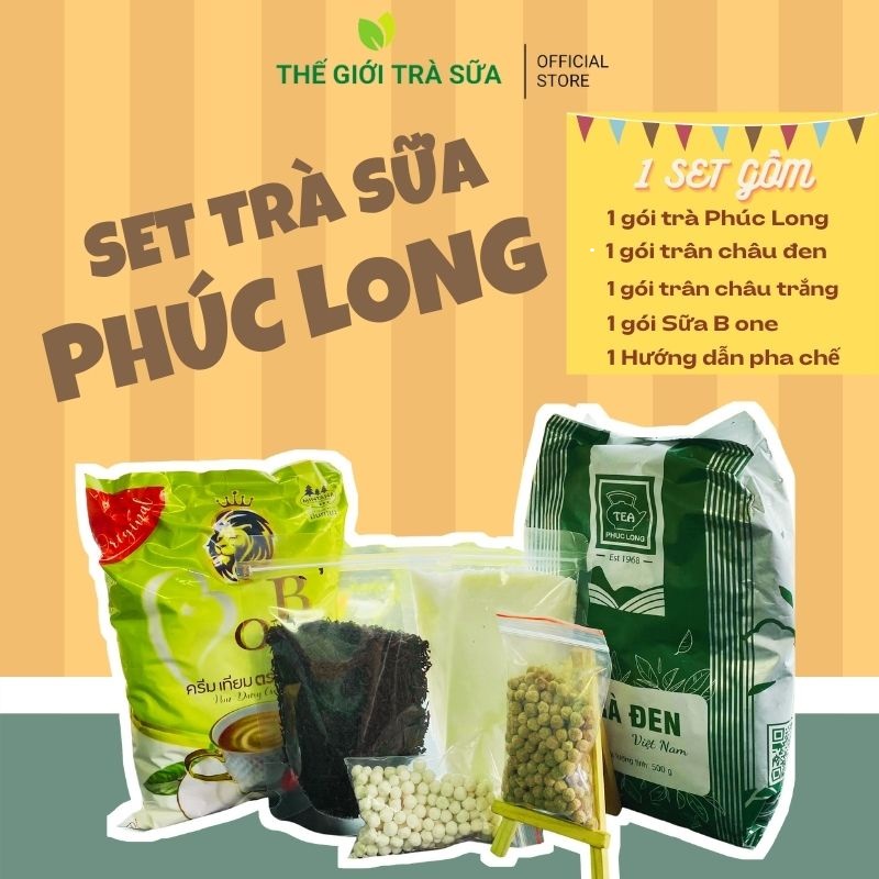 Set trà sữa tự pha Phúc Long pha 9-10 ly làm đồ uống ngày hè sử dụng trà Phúc Long chính hãng -Thế giới trà sữa