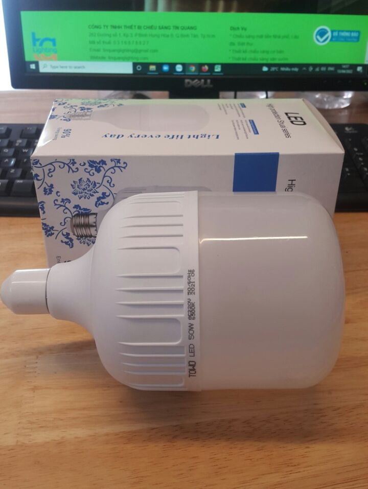 Bóng đèn led tròn 50w, led bulb 50w, đèn trụ sáng trắng siêu rẻ