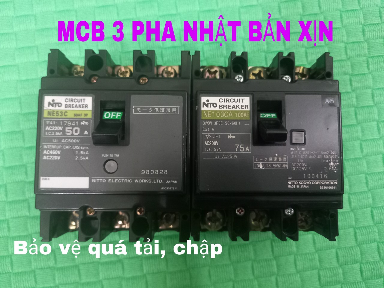 APTOMAT 3 PHA NHẬT BẢN 50A 60A 75A MCB