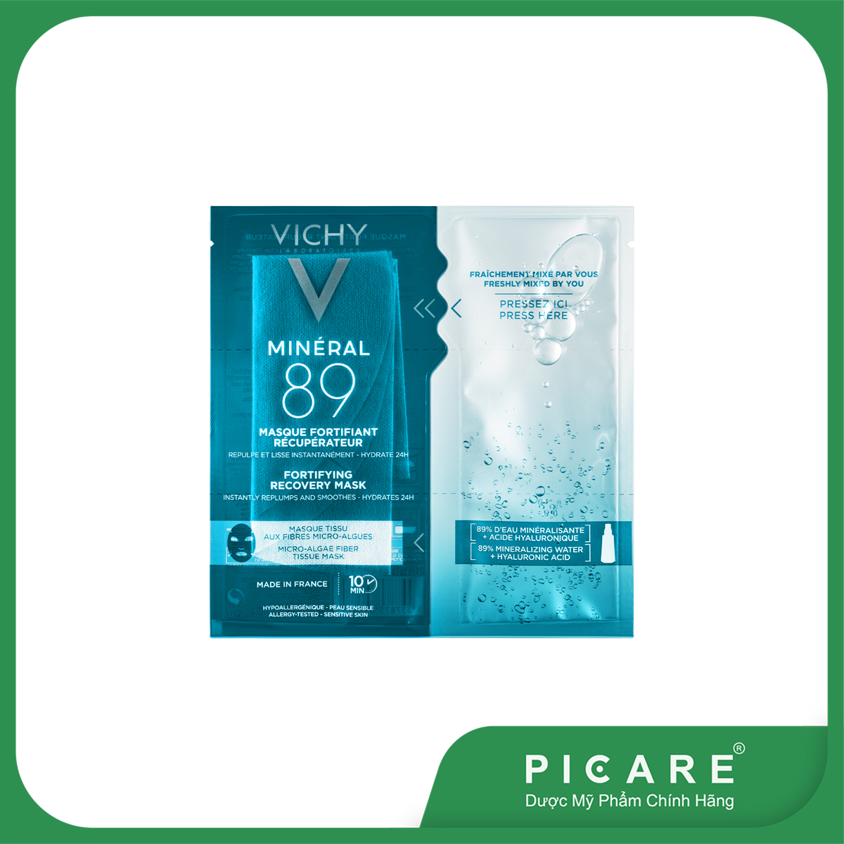 [GIẢM 20K ĐƠN 399K] Mặt nạ phục hồi cấp tốc Vichy Laboratoires Mineral 89 Fortifying Recovery Mask 29g ( Dành Cho Mọi Loại Da )