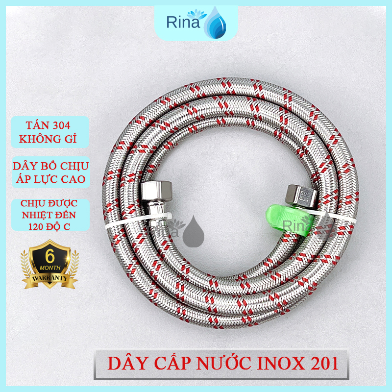 DÂY CẤP CHỊU ÁP LỰC CAO, CHUYÊN CẤP NƯỚC NÓNG VÀ LẠNH, Dây Cấp Nước Inox 40cm 50cm 60cm 80cm 1mét 1mét2 1mét5 100% inox 201