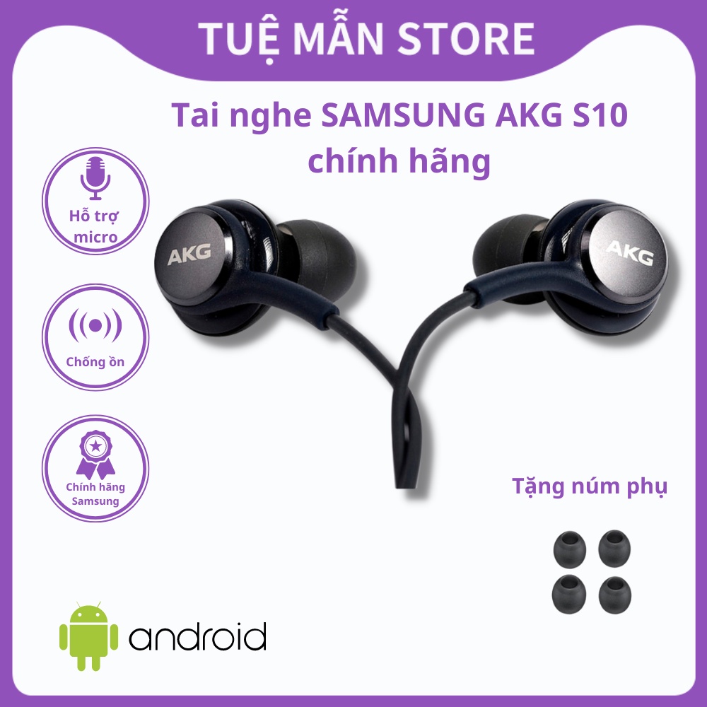 Tai nghe samsung akg s10/s10+ tm shop, tai phone game gaming có micro tăng giảm âm lượng chống ổn tốt