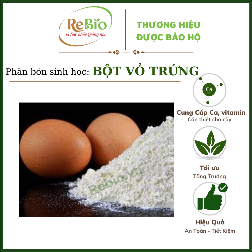 Bột vỏ trứng gà nhập khẩu Nhật bản bổ sung canxi và khoáng chất cần thiết cho cây hoa, cây cảnh, rau hữu cơ
