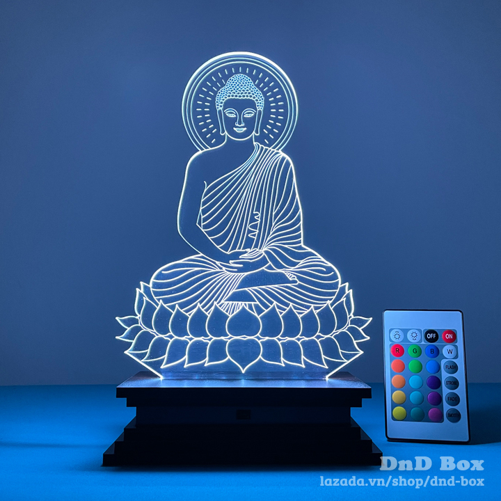 [HCM] Đèn led 3D hình Phật Thích Ca - Mẫu hình ngồi - DnD Box