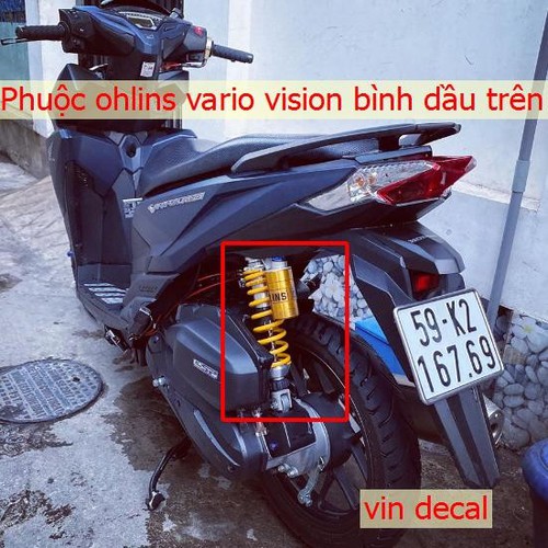 Phuộc Ohlins Click Vario Vision Luvias bình dầu trên, dưới chọn phân loại phí dưới - Vindecal BD