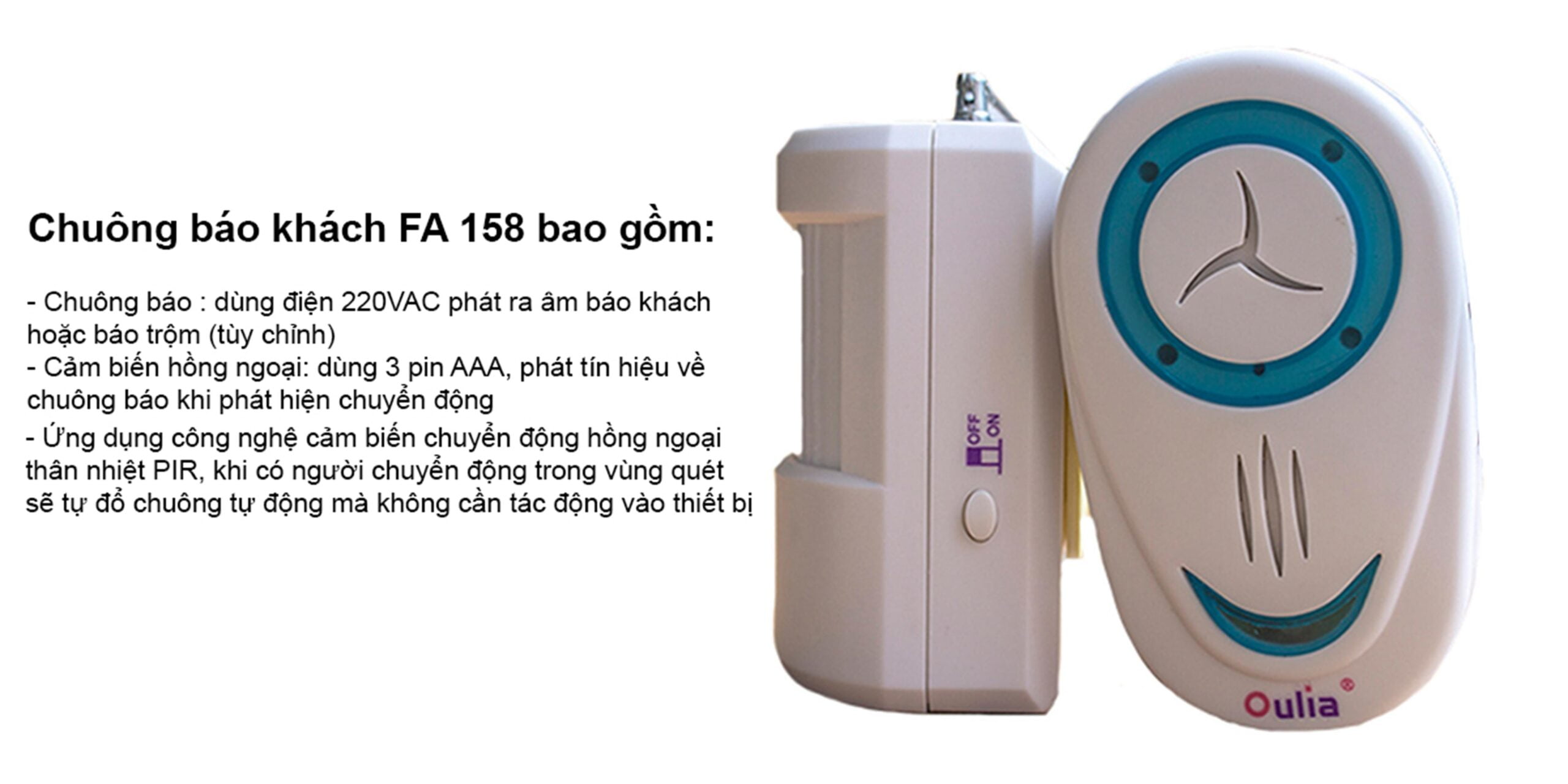 Chuông báo khách oulia fa-158