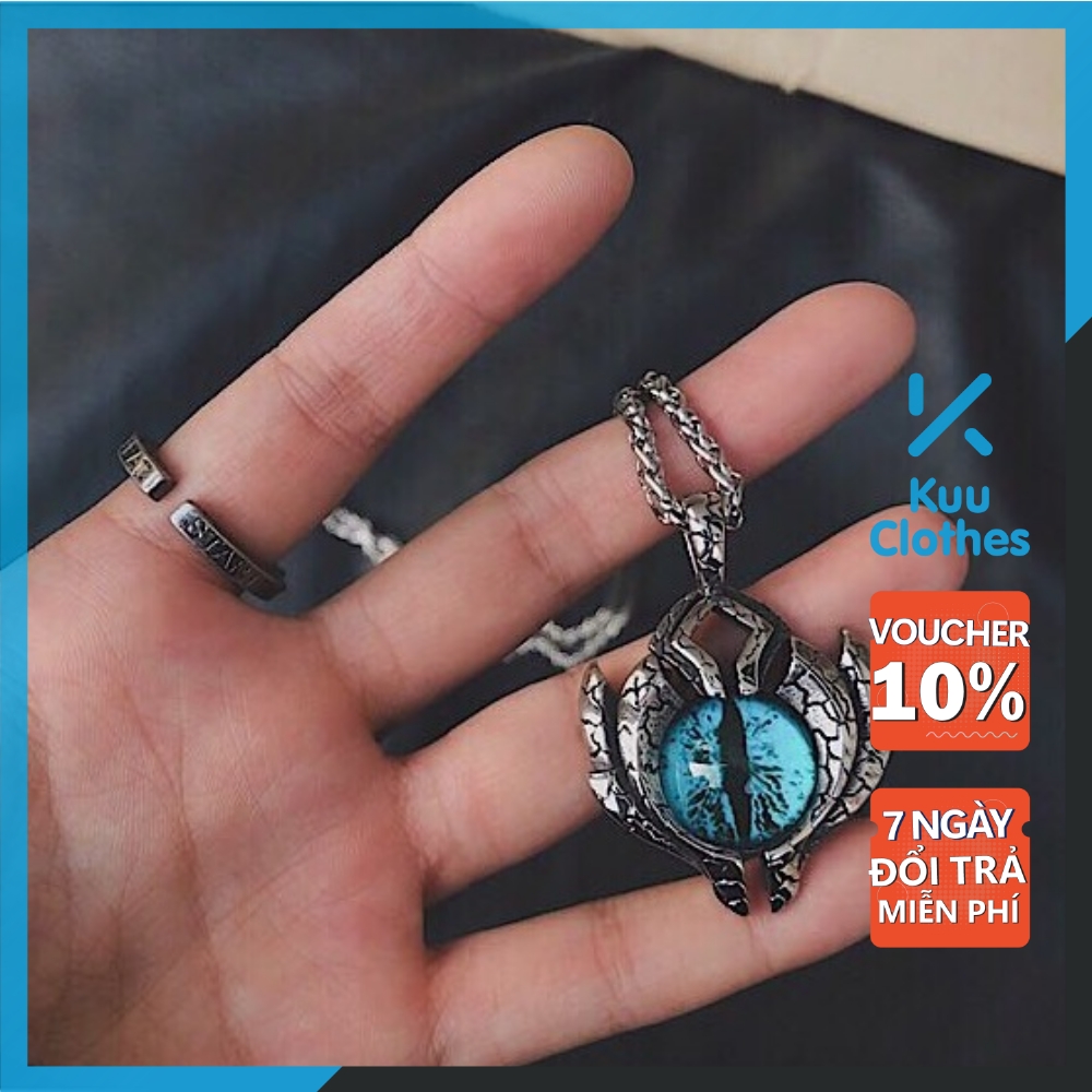 Dây Chuyền Nam Titan Hình Con Mắt Blue Eyes Chains Kuu Clothes Phong Cách Ngầu Đẹp Chất Màu Xanh Đỏ - Vòng Cổ Không Gỉ