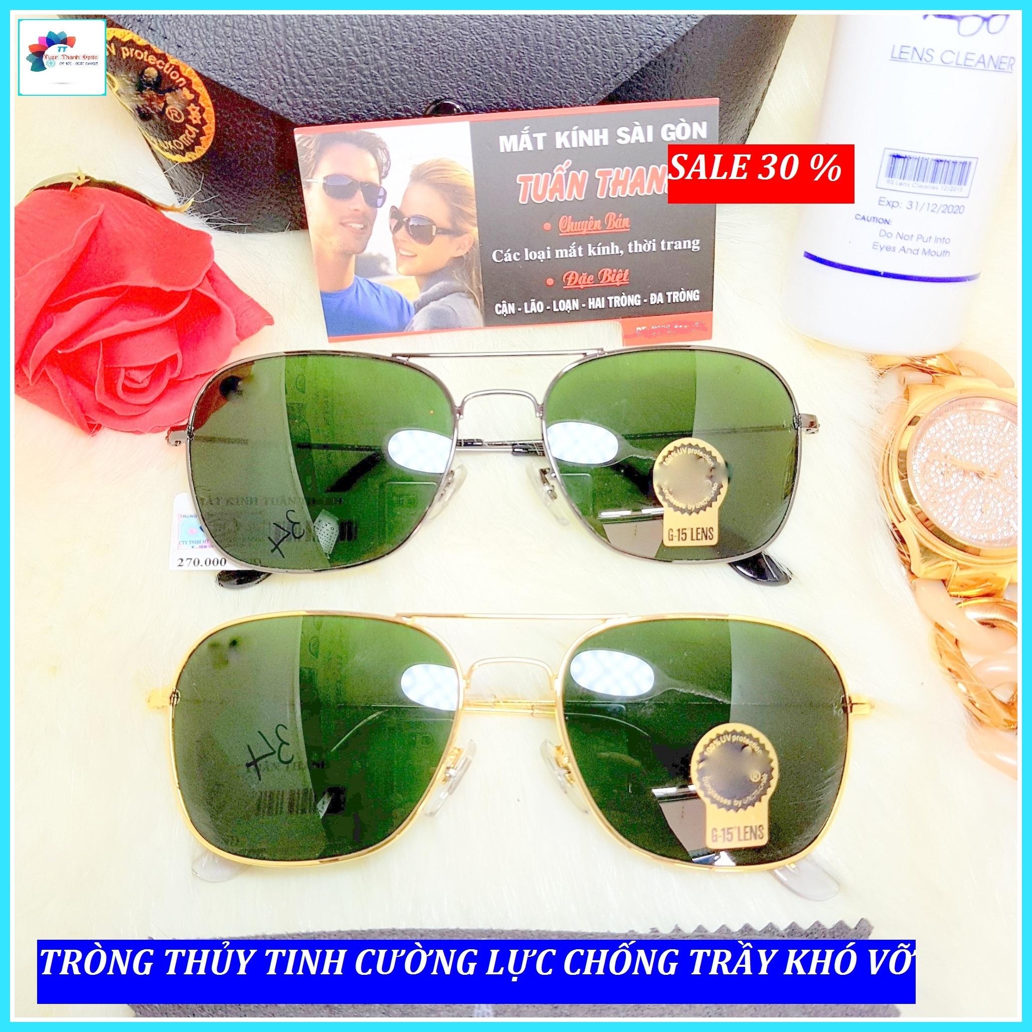 [HCM]Mắt kính Nam tròng thủy tinh chống trầy 3519 huyền thoạiTặng nước lau kính