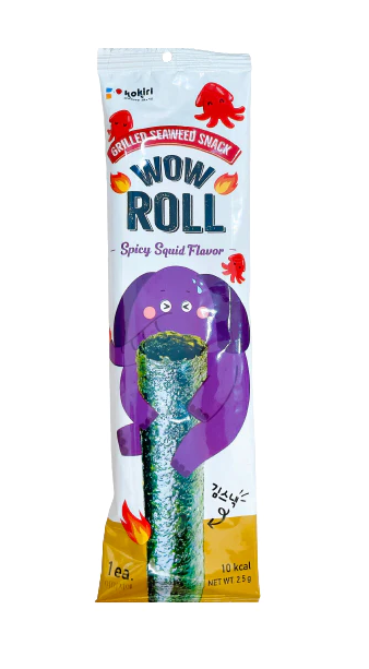 Snack rong biển Con Voi Wow Roll vị mực cay 2.5g