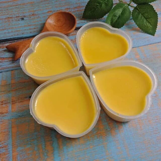 Hộp flan hình trái tim (50 hộp) hũ nhựa hấp bánh flan, da lợn, đựng tàu hủ singapore, panna cotta, r