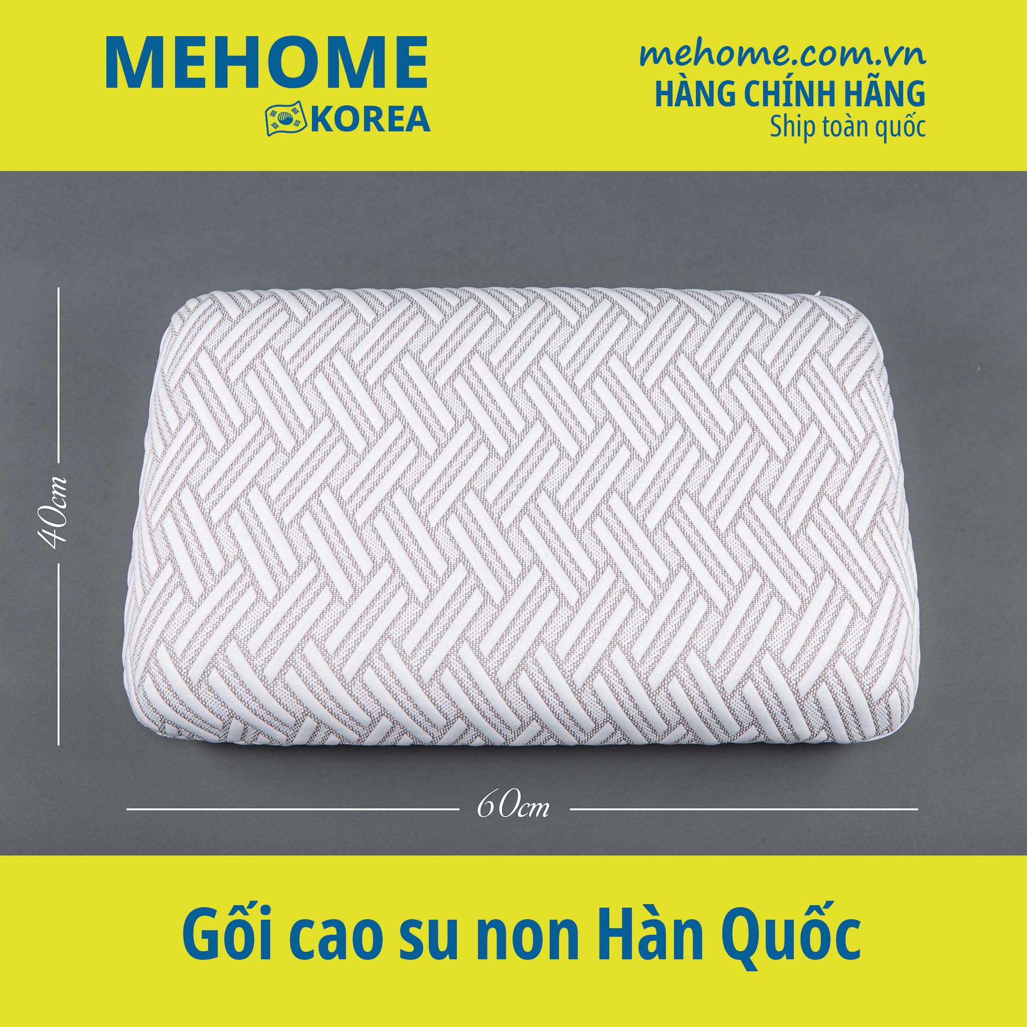 Gối cao su non than tre hoạt tính - Hàng chính hãng Mehome Hàn Quốc - Kháng khuẩn khử mùi an toàn giấc ngủ (MP-026)