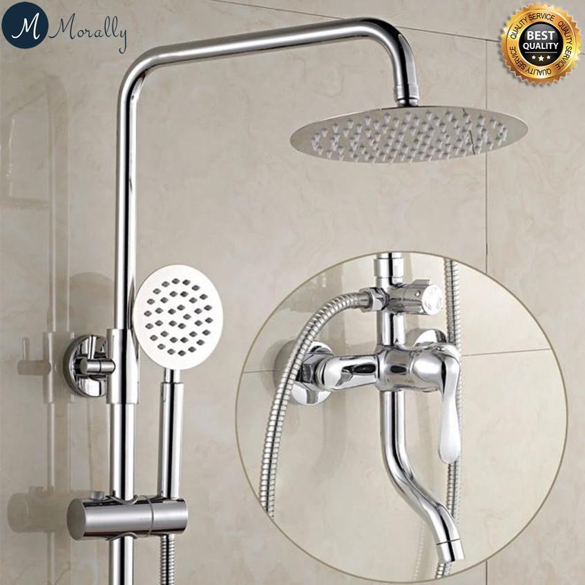 Bộ sen cây tắm đứng bát tròn NÓNG LẠNH cao cấp ninox 304 nguyên khối mạ Nickel & Crom ( Bát tròn)