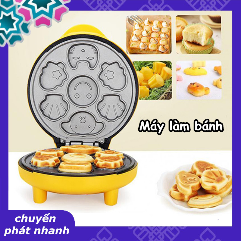YO7US Máy làm bánh quế, Máy làm bánh mì Waffle tự động chống dính kép, Máy làm bánh ăn sáng gia đình, Máy làm bánh điện mini