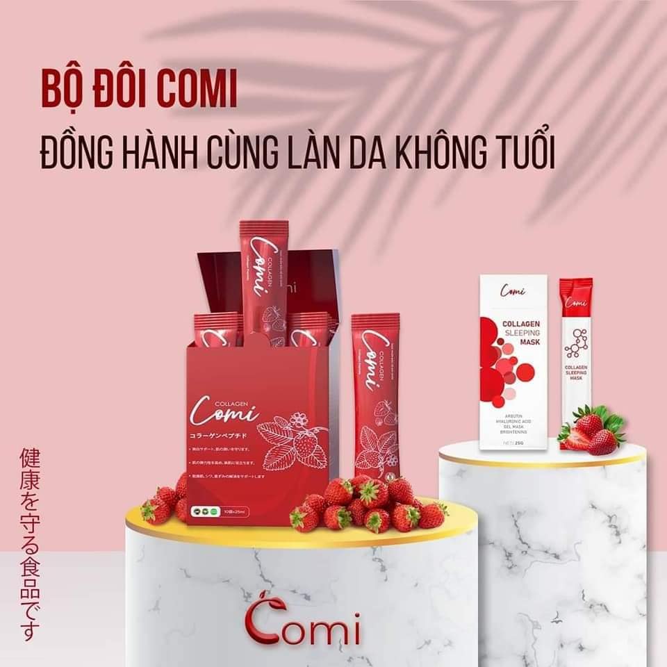 [Chính Hãng] Combo 3 Hộp Collagen Comi Nhật Bản Trẻ hóa, Trắng Da Mờ Thâm Nám, 1 hộp 10 gói, tặng nạ ngủ