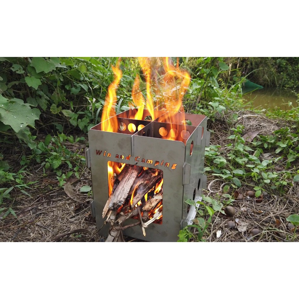 Bếp củi meki xếp gọn tiện dụng picnic, cắm trại