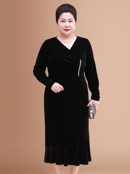 Đầm ôm trung niên dự tiệc bigsize sang trọng - BS25922