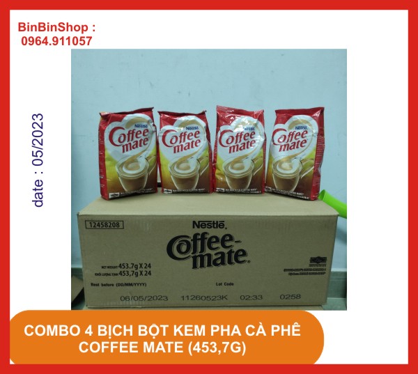 Compo 4 bịch Bột kem pha cà phê coffee mate 453,7G