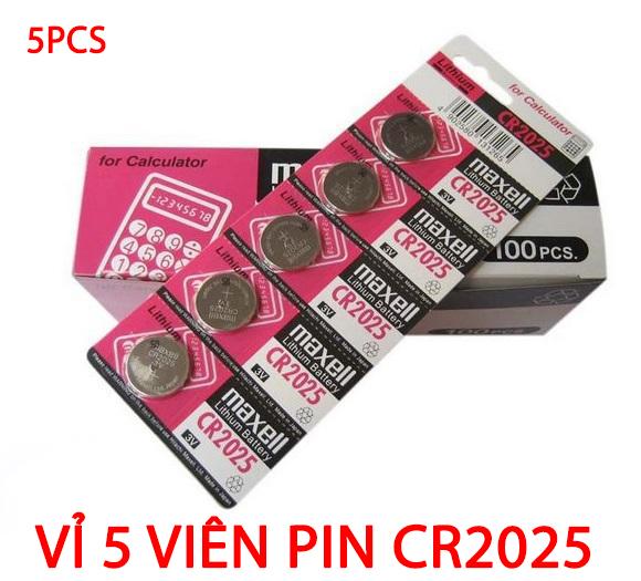 Vỉ 5 viên pin maxell cr2025 lithium 3v