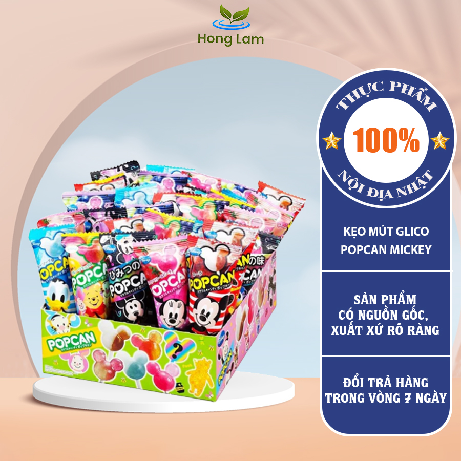 Kẹo mút Glico Popcan Mickey Nhật Bản Nhiều Vị