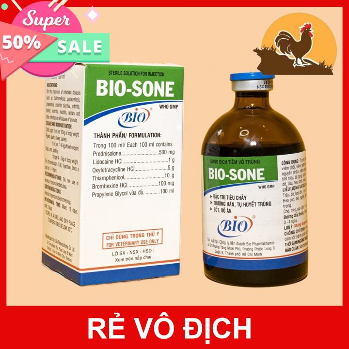 Bio sone nóng sốt, bỏ ăn, tiêu hóa cho gà đá 100ml
