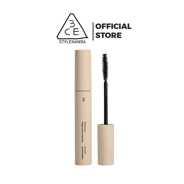 Mascara 3ce waterproof mega volume mascara #black chống thấm nước, lâu trôi, làm dày mi tự nhiên