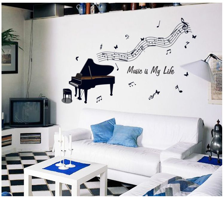 Decal dán tường amyshop- âm nhạc 4 dkn055