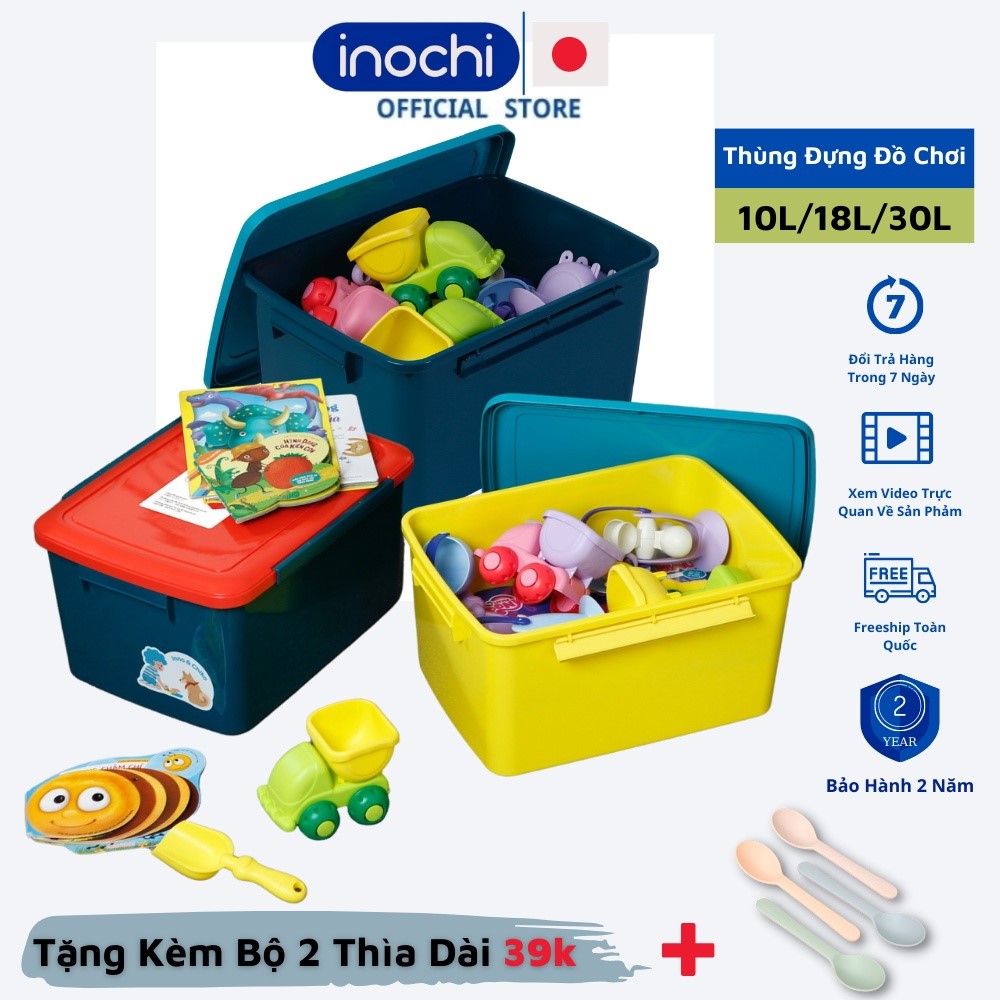 Thùng nhựa, thùng đựng đồ chơi cho bé loại lớn 18L nhựa an toàn Notoro inochi