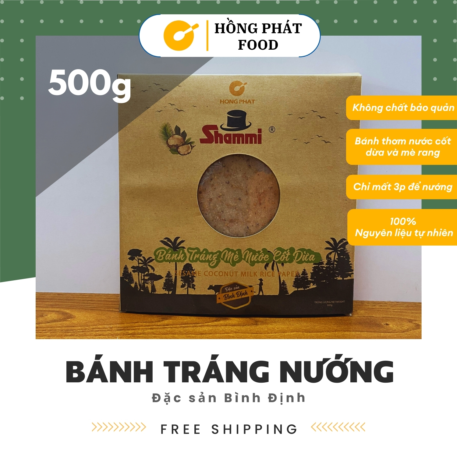 Bánh tráng nước dừa hình tròn 500g /gói