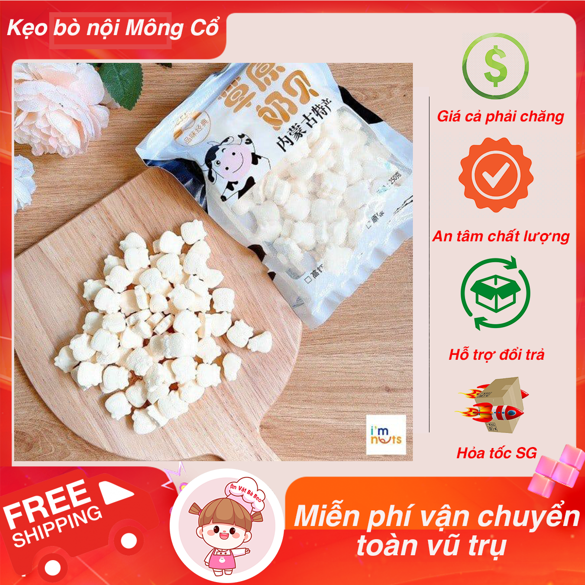 Kẹo sữa bò non viên nén 250gr - Ăn vặt nội địa Trung