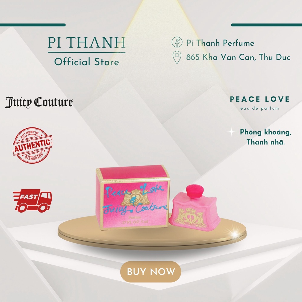 Nước hoa peace love juicy couture mini 5ml phóng khoáng, thanh nhã