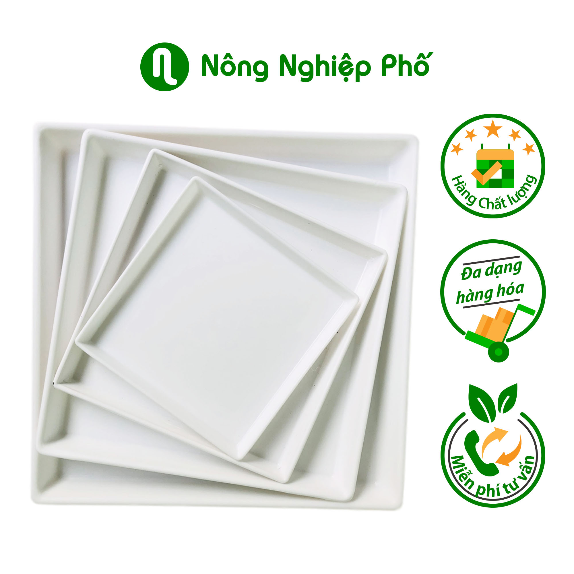 Đĩa ( Đế ) lót chậu trồng cây hình vuông - Nông Nghiệp Phố